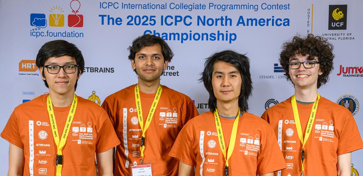 UT Programming Team from left to right: Trung Dang (coach) and teammates Aaryan Prakash, Mark Wen, and Dylan Smith. UT Programming Team from left to right: Trung Dang (coach) and teammates Aaryan Prakash, Mark Wen, and Dylan Smith.