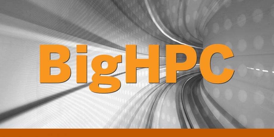 BigHPC text over background illustrating a sense of speed