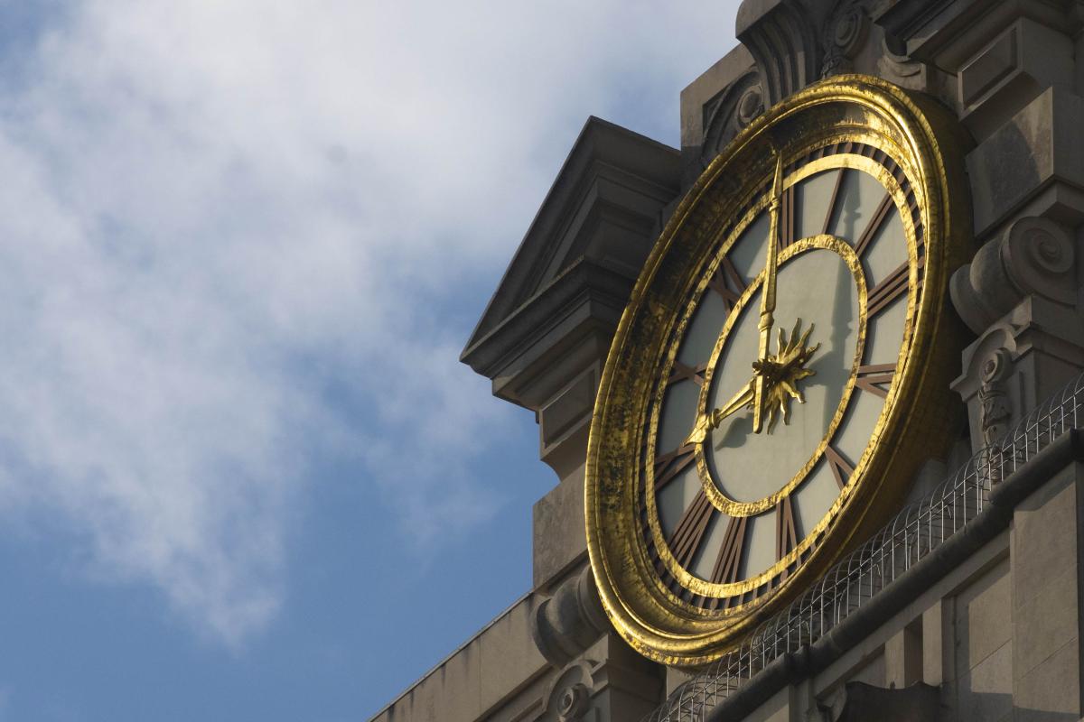 Tower and clouds from the west in the morning 2019 Tower clouds from the west morning day daytime low angle closeup of clock