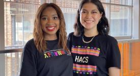 Computer science seniors Audra Collins and América Quistiano
