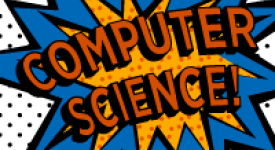 Computer science with Kapow explosion graphic