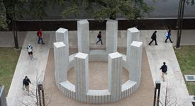 Sol Lewitt Circle with Towers at UT Computer Science Gates Dell Complex