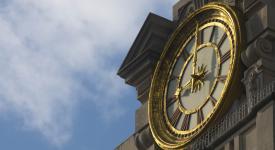 Tower and clouds from the west in the morning 2019 Tower clouds from the west morning day daytime low angle closeup of clock