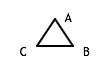 triangle with vertices C, A, B (clockwise, starting at left)