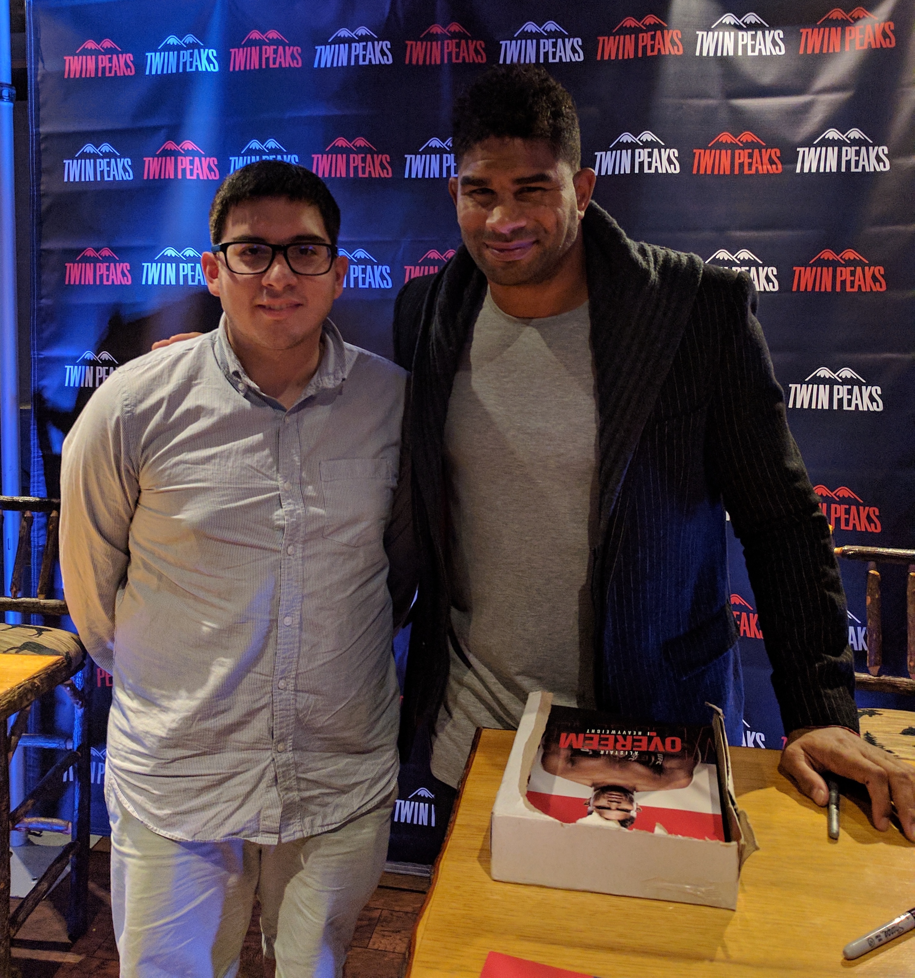 Photo of Adrian with former MMA fighter Alistair Overeem