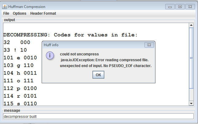 Reading file without a Pseudo-EOF character and the error generated by the processor.